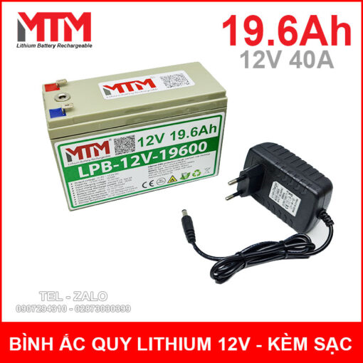 Binh Ac Quy Pin 12v 19600mah Kem Sac