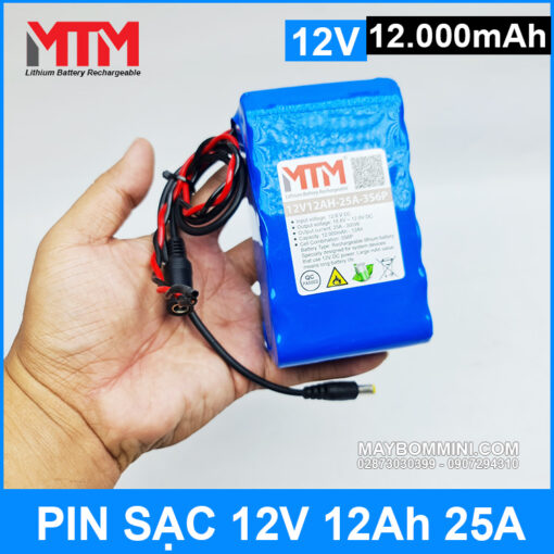 Pin Sac 12v 12000mah 18650 Gia Re