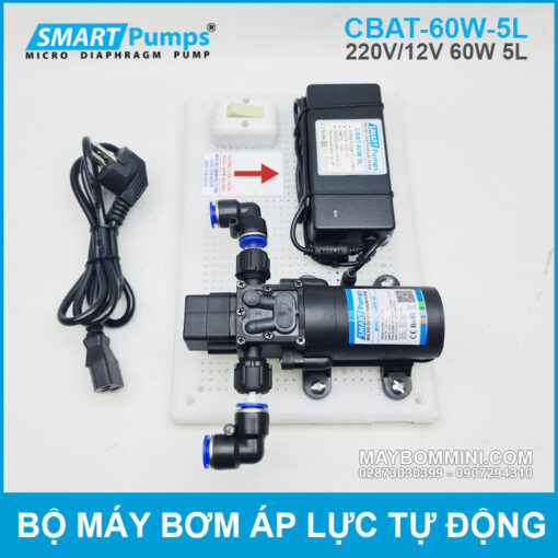 Bom Nuoc Tu Dong Tang Ap Mini 12v 60w