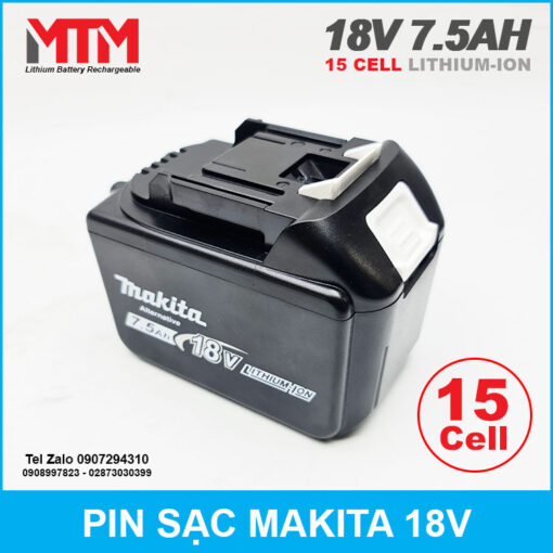 Pin May Khoan Makita 18v 15cell 7500mah Chinh Hang