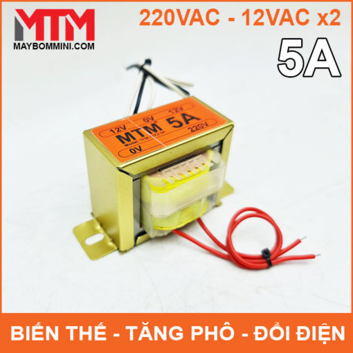 Bien The Bien Ap Tang Pho Doi Dien AC 220V Ra 12V 5A Chinh Hang