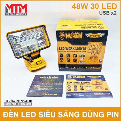 Den Led Sieu Sang 21V 48W Pin Hukan HK LB4in48