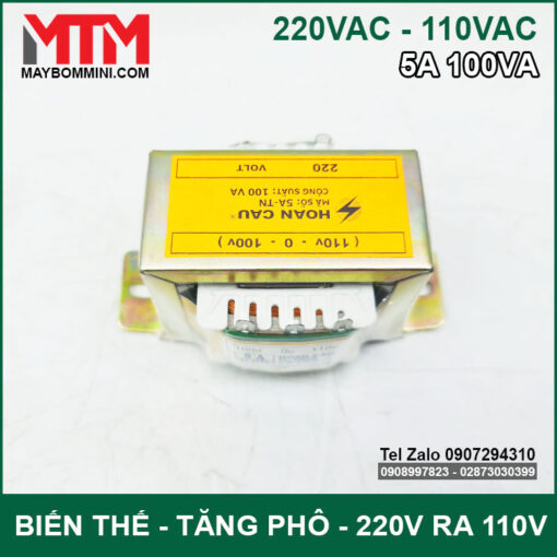 Cuc Doi Dien Ha Ap 220v Xuong 110v 5A 100Va