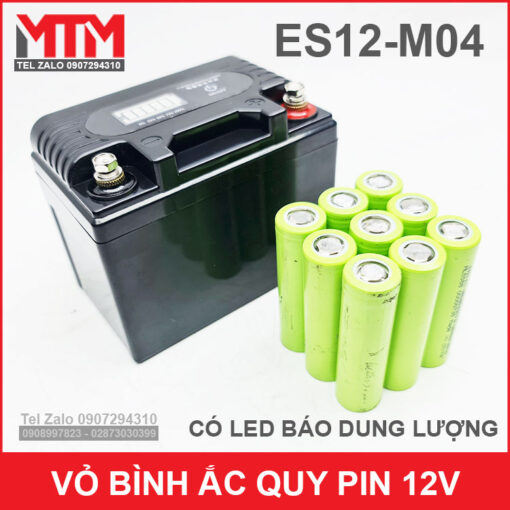 Vo Binh Ac Quy Pin 18650 12v