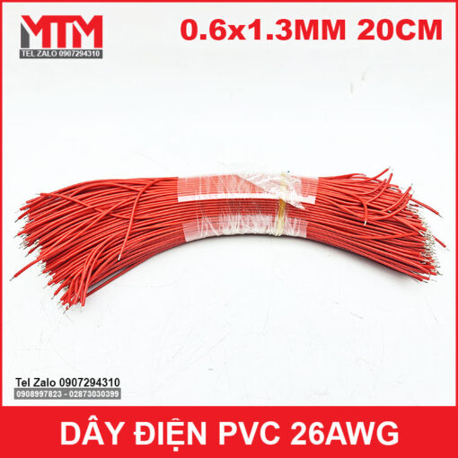 Day Dien 26AWG 20CM Mau Do 100 Soi