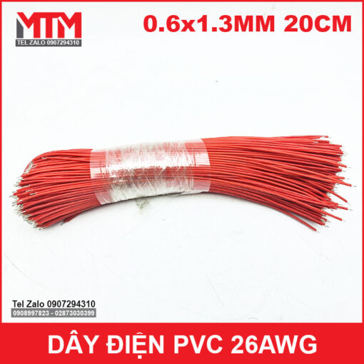 Day Dien 26AWG 20CM Mau Do 500 Soi