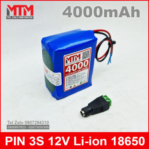 Pin Sac Lithium Li Ion 12v 4000mah 5A Chinh Hang