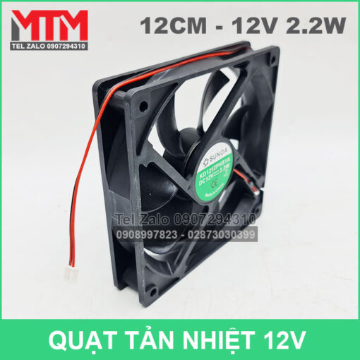 Quat Tan Nhiet Cao Cap Khong Choi Than 12v 12cm Sunoa