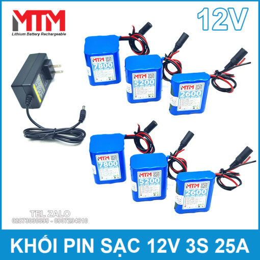 Khoi Pin 12V 3S 2600mah 25A