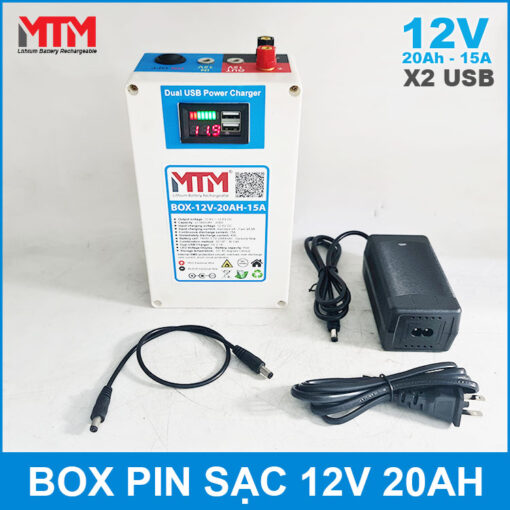 Pin Sac 12v 20Ah 15A USB