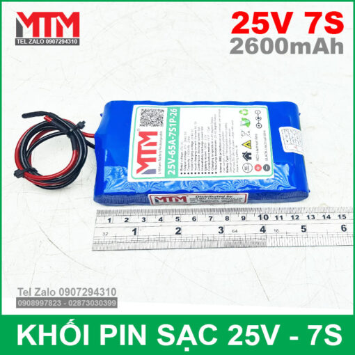 Pin Sac 25V 7S 65A 2600mah 7S1P Chieu Dai