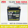 Binh Ac Quy Pin Xe May 12V 6Ah 600A M07 B 12V6AH 600A