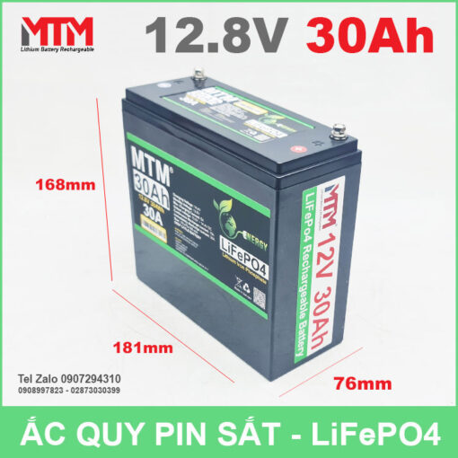 Gia Ac Quy Pin 12v 30ah Kich Thuoc