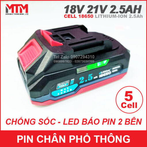 Gia Pin May Khoan Chan Pho Thong Makita 18v 21V 5cell 2500mah Chong Soc Co Bao Pin